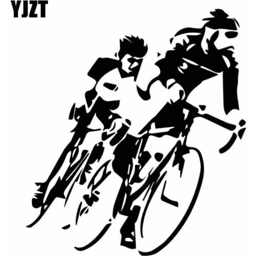 YJZT 14.5CM*16.3CM Cycling Bike BMX Cool Competition Vinly Decal Interesting Decor Car Sticker Black/Silver C27-0660
