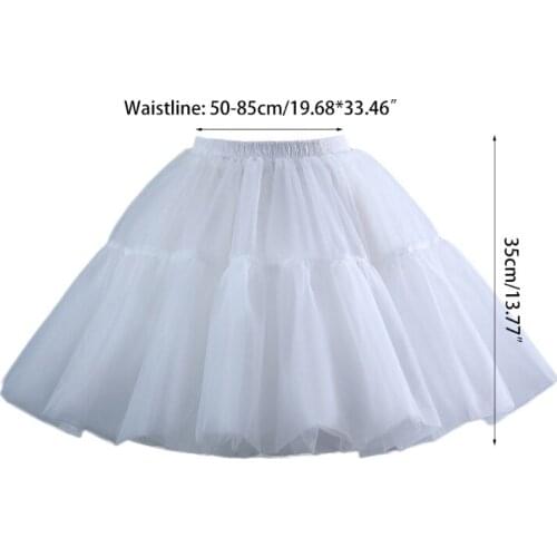 Girls Skirt Short Petticoat Cosplay Lace Fishbone Lolita Slip Liner White AXYD