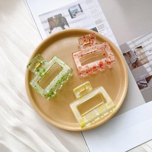 Hair Claw Clips Barrette Clamp Jelly Colors Acrylic Ponytail Crab Girls Hair Shinny Hairpin Hair Styling Accessories For Women