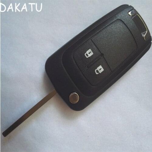 DAKATU Replacement Flip Folding Remote Car Key Shell Case Fob HU100 Blade 2 Button for Chevrolet Cruze Aveo Orlando