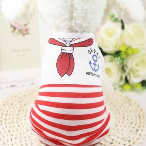 Dog Vest Shirt Pet Cat Clothes Costumes Summer Navy Stripped Red Blue for Small Middle Teddy Chihuahua Pug Fashion Cool Spring