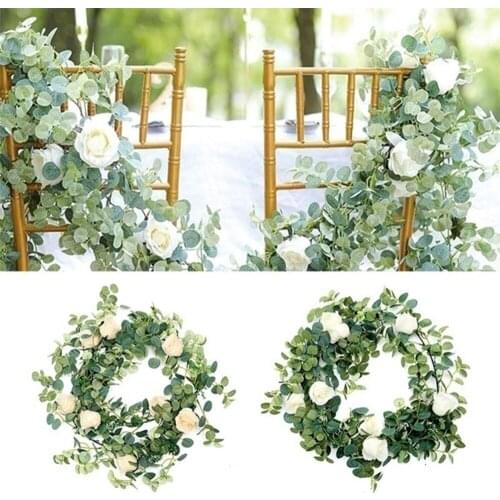 1.8M Rose Artificial Flower Garland White for Wedding Home Room Decoration Spring Autumn Garden Arch Decor DIY Fake Flowers Vine