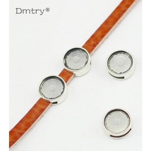 Dmtry 10pcs Fashion Beads Cap Settings Use With 8*2mm Leather Rope For Making Bracelet Jewelry Fingding Accessories BB0022
