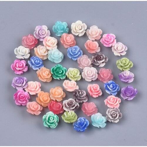 20pcs Synthetic Coral Beads 10mm Dyed Flower Beads for Jewelry Making Diy Bracelet Handmade Accessories Supplies Mixed Color