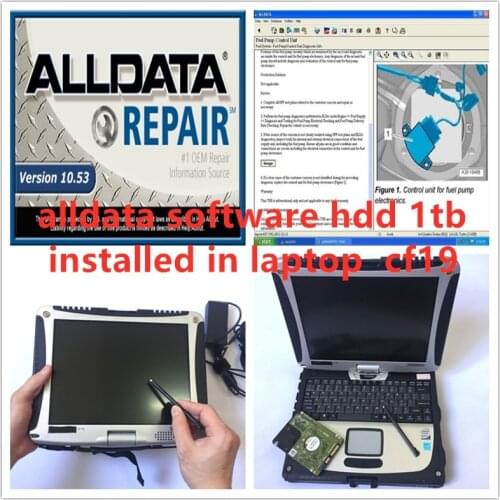 2021 automotive software alldata10.53 2014 software hdd 1tb installed in laptop cf19 4G U9300 touch screen ready to work hot