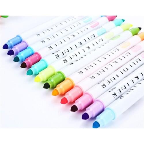 822 Fluorescent Pen,12-colors Double-headed Art Marker Fluorescent Pen, Watercolor Drawing