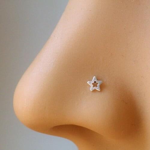 925 Sterling silver star Nose studs pin piercing nez body jewelry 20pcs/pack