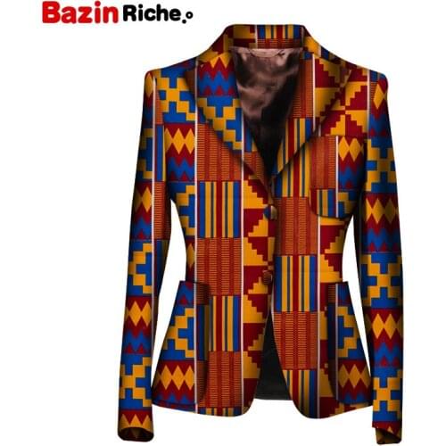 African Women Blazers Slim Fit Dashiki Clothes for Ladies Coat Elegant Long Sleeve Jackets WY6116