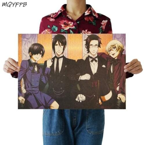 Anime Black Butler Kraft Paper Poster Wall Stickers Home Decoration Painting 50.5x3cm