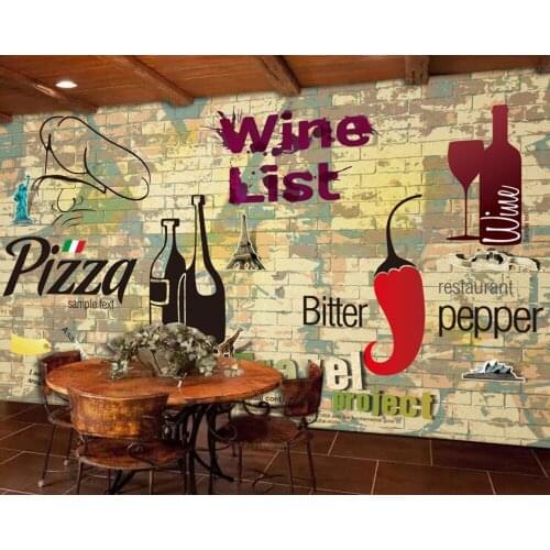 Free Shipping Wallpaper Restaurant Nostalgia Background Wall Painting Custom 3D Bar KTV Decoration Wallpaper Cheap Hotel Mural