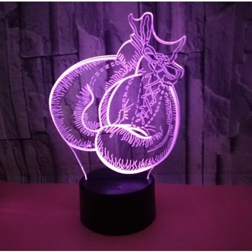 Boxing Gloves 3d Light Touch Remote Control 3d Visual Nightlight Luminaria De Mesa Led Night Light Powerbank Lamp