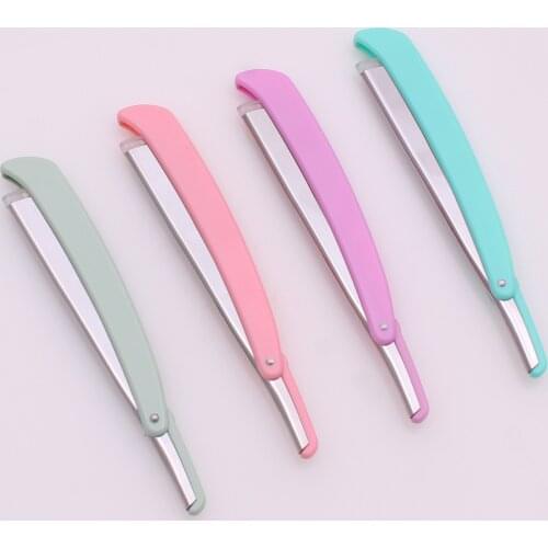 Barber Shaving Razor Blade Folding Shaving Knife ABS Straight Hair Cut Razors Holder Beard Shaver Tools 1 Pcs + 10 Blades 74
