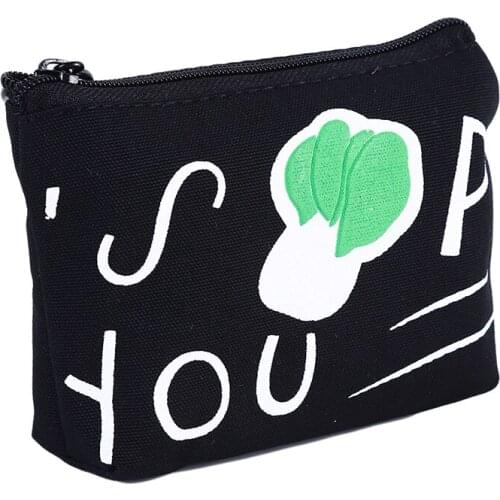 Useful Fabric Key Case for Women Lady Mini Canvas Money Bags Vegetable Design Cartoon Creative Key Bag Students Small Pouch