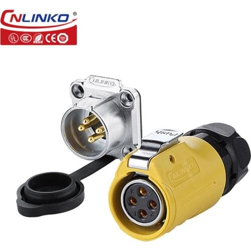 CNLINKO UL Certification M20 power connector LP20 4pin AC power connector IP67 waterproof outdoor solar led lighting panel mount