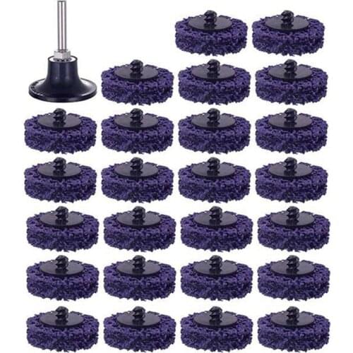 25PCS 2 inch 50mm Quick Change Easy Strip & Clean Discs Purple for Paint Rust Removal Surface Prep with 1 Holder
