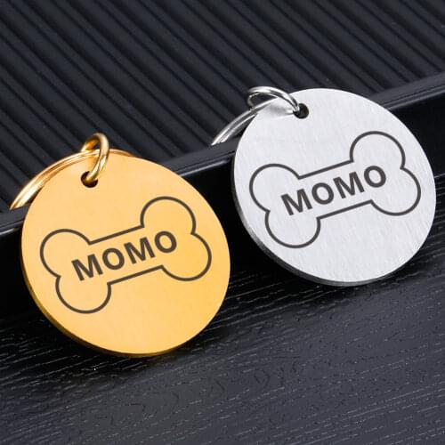 Dog ID Tags Free Engraving Cat Puppy Pet Name Tel Adress Nameplate Pendant Customized Dog Collar Accessories Dog Supplies