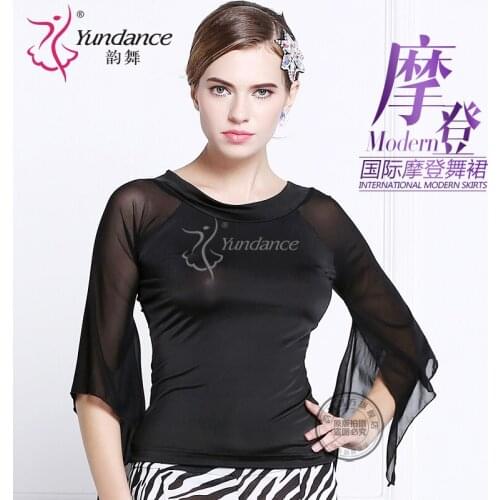 Customized Lady Latin Dancing Shirt Modern Dance Costume Waltz Valse Tango Galop Fox Trot Social Dance Suit Half-sleeve B-2721