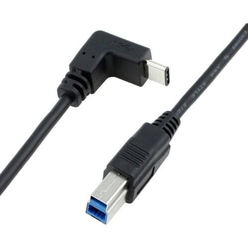 For Macbook 2019 2018 2016 2015 USB 3.1 Type C to USB 3.0 B Male Printer port Cable USB-C Side Bend Right Left Angel cable