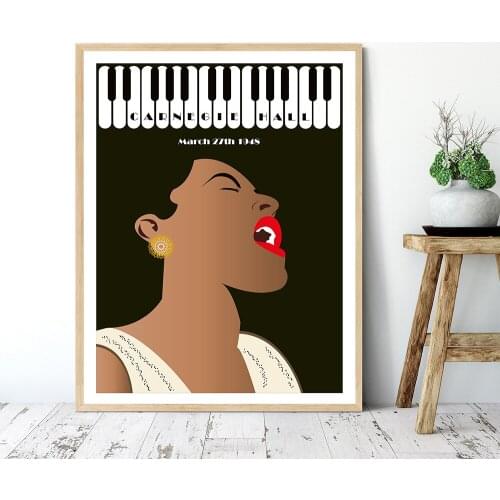 Beauty Woman Music Singer Star Art Print Billie Concert Posters Picture Home Decor Band Painting Wall Art Poster Canvas Painting