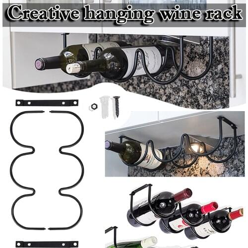 Creative Metal Wine Container Bottle Wine Holder Kitchen Bar Wine Craft Shelf Creative Iron Hanging Wine Rack Display Stand