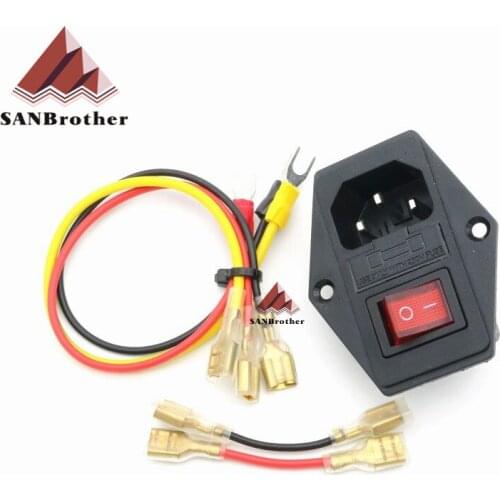 Hot! 3D Printer Parts Prusa i3 250V 3 In 1 Fuse Power Switch Outlet Adapter AC Power Outlet Wholesale