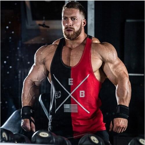 Gym Men Sleeveless Sportswear Workout tank tops cotton Stitching alphalete bodybuilder top fitness tanktop men Bodybuilding vest