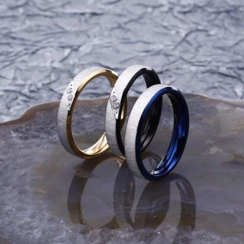 Fashion simple stainless steel brushed sand ring, Japanese and Korean unisex ring