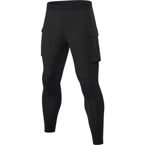 Mens Fitness Pants Casual High Waist Sports Running Perspiration Quick-drying Pants Tooling Pocket Slim Training Pants Hot Sale