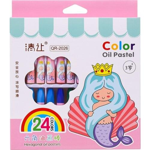24-color Oil Pastel,safety Paintbrush,for Artist Graffiti,soft Crayon Drawing Pen,school Stationery Art Supplies,soft Crayon Set