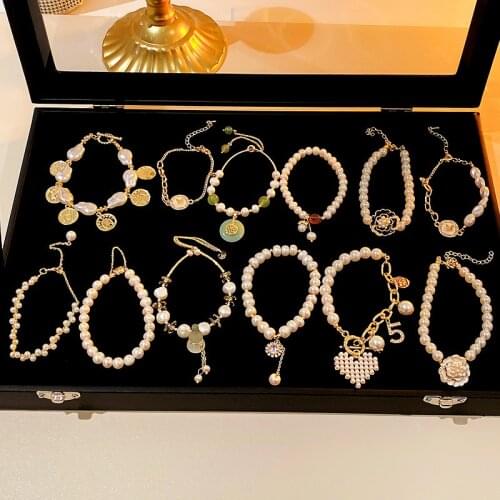 Real Natural Freshwater Baroque Pearl Bracelets Bangles For Women Beads Jewelry Gifts White