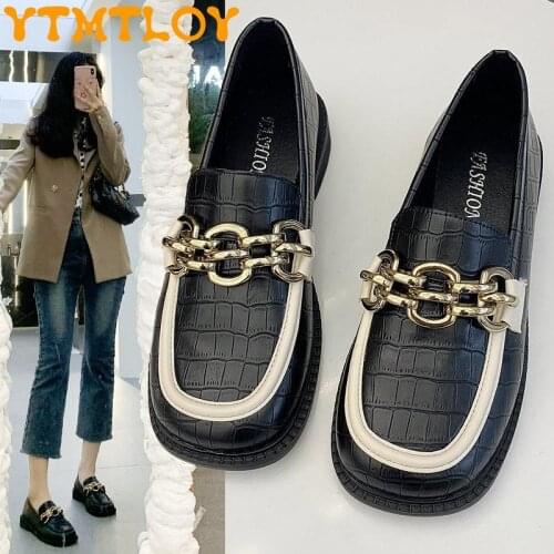 2021 spring new ins Korean version of wild round-toe loafers fashion casual one-foot single shoes