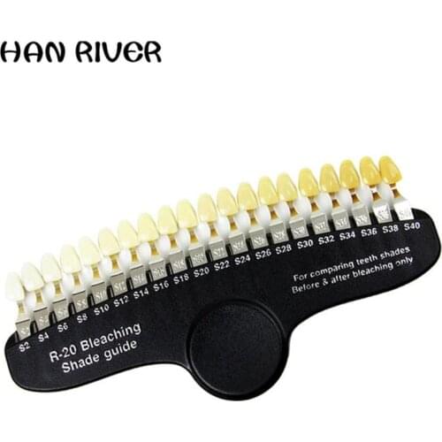 Teeth cold light whitening color palette, whitening before and after contrast card 3D20 color true tooth color kit with a mirror