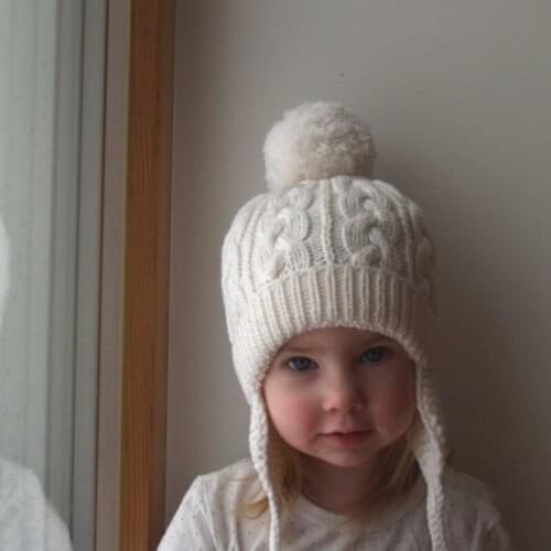 Newborn Photography Props Baby Hat Autumn Winter Knitting Wool Linen Tweezers Protecting Ear Baby Girl Caps