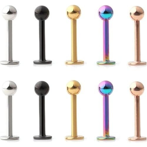 10PCS 16G Surgical Steel Labret Monroe Lip Ring Tragus Helix Earring Stud Piercing Jewelry