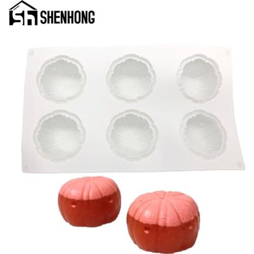 SHENHONG Halloween Pumpkin Candle Mold Silicone Mould Mousse Cake Molds Festival Dessert Decorating Tools Pastry Baking Pan