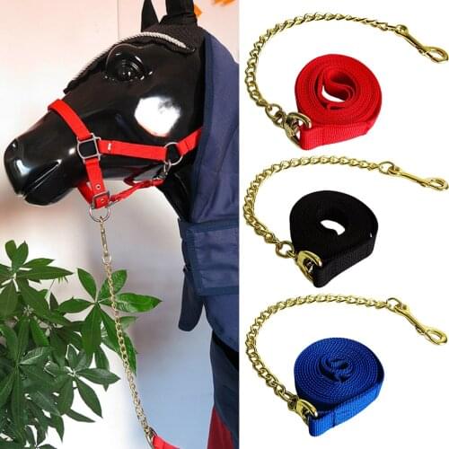 PP Horse Lead Rope Strap Adjustable Equestrian Rein Racing Halters Swivel Buckle Pony Cob Pets Leading Leash Webbing Rope
