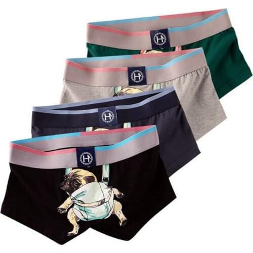 4pcs Underpanties Cartoon Underwear Men Set Intimate Mens Underpants Boxer Briefs Cotton Fashion Sexy Man Outfit Mens Boxers