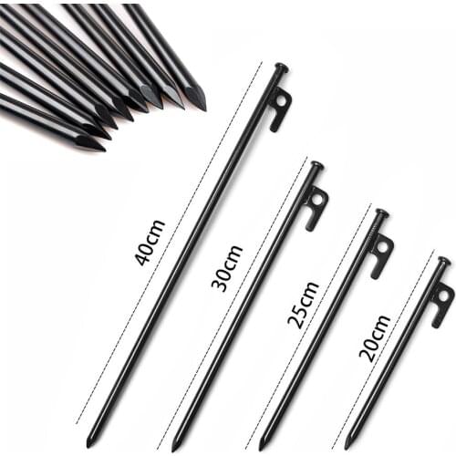 Outdoor Camping High Strength Titanium Alloy Tent Pegs Stakes Nails Hard Snow Floor 20 25 30 40 cm Awning Canopy Tarp Stakes Peg
