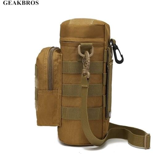 Military Kettle Bag for Molle Tactical Backpack Army Water Bottle Bag Pouch Outdoor Hunting Hiking Kettle Pouch With Waist Strap