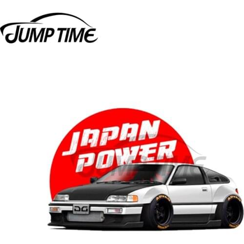 Jump Time 13 x 12cm For CRX JDM Japan Power Funny Car Stickers Scratch-Proof Decal Personality Creative Car Door Protector Decor