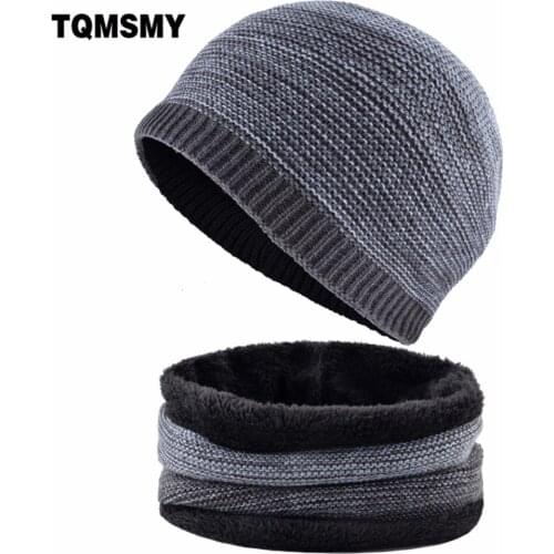 TQMSMY Winter Hat For Men Women Skullies Beanies Stitching Velvet Knitting Hat Scarf Ladies Warm Cap Womens Beanie Hats TMS86
