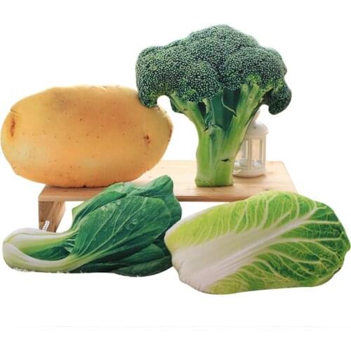 1pc Creative Simulation Vegetables Sofa Pillow Stuffed Potato, Broccoli Plush Toys Nap Pillow Soft Cushion Kawaii Birthday Gift