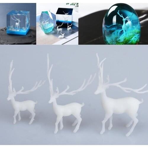 3D Mini Deer Model DIY Christmas Elk Filler For Resin Epoxy Mold Silicone Mold Filling Material 1 PC