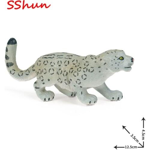 12.5*3.5*4.5CM children solid simulation wild animal toy model snow leopard grass leopard wormwood leopard lotus leaf leopard