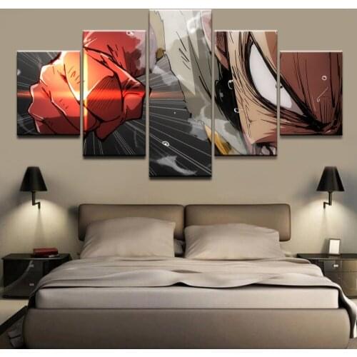 5 Piece Canvas Art Anime One Punch Man HD Print Canvas Painting Wall Art Canvas Wall Art For Living Room Modern Decorative