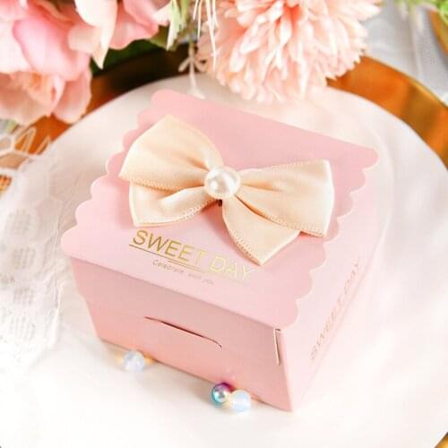 5pcs Wedding Favor and Sweet Gift Bags Packaging Candy Dragee Baptism Box for Wedding Baby Shower Birthday Event Party Supplies