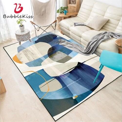 Bubble Kiss Nordic Style Art Abstract Blue Pattern Carpets For Living Room Home Kids Room Decor Area Rugs Customized Bedside Mat