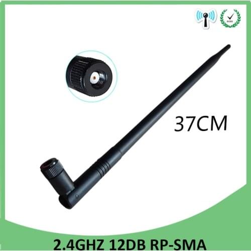 2.4 GHz WiFi Antenna 12dBi Aerial RP-SMA Male Connector 2.4ghz antena wi fi IOT 10pcs pbx USB Wireless Router Wifi Booster