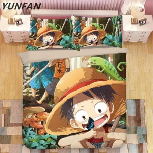 One Piece 3D Cartoon print bedding set Duvet Covers sets quilt cover Monkey D. Luffy comforter cover bedding sets bedclothes
