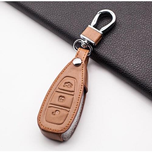 Soft texture leather wallet remote key case case for Ford Focus 3 4 MK3 Kuga Escape Ecosport New Fiesta ST RS car accessories